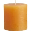 Kaars Rustiek Geel 7x7 Cm