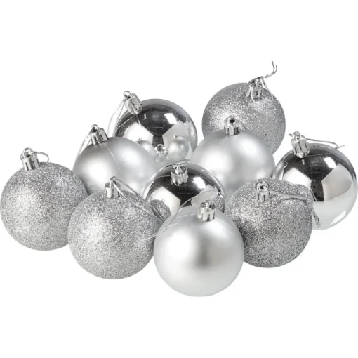 Kerstbal Zilver 10 Stuks