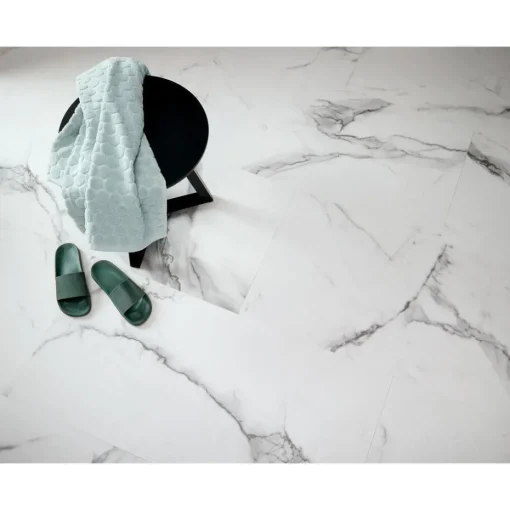 Klik PVC Marble Wit Tegel XL Plank
