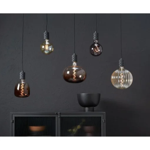 LED Lamp 22x22,5 Cm Bruin E27 Dimbaar