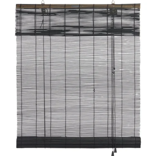 Rolgordijn Bamboe Zwart 100x220 Cm
